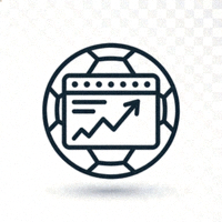 世界杯积分榜官方网站logo，橙色与深蓝色搭配的足球奖杯图标